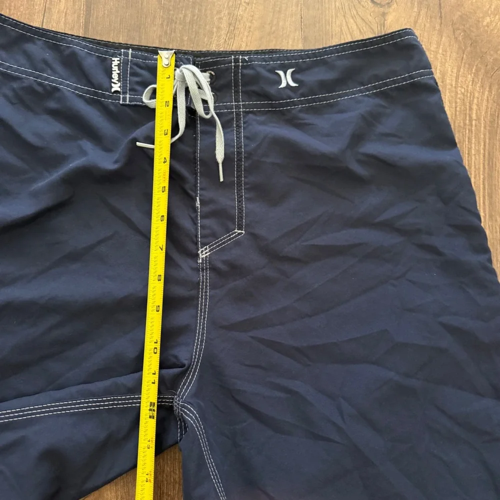 Hurley Board Shorts Mens 33 Navy Blue Contrast Stitch Cargo Pocket Surf Beach - Picture 8 of 12
